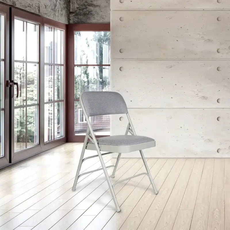 Hampden Furnishings Bernadine Collection Set of 4 Fabric Triple Brace Folding Chairs 15