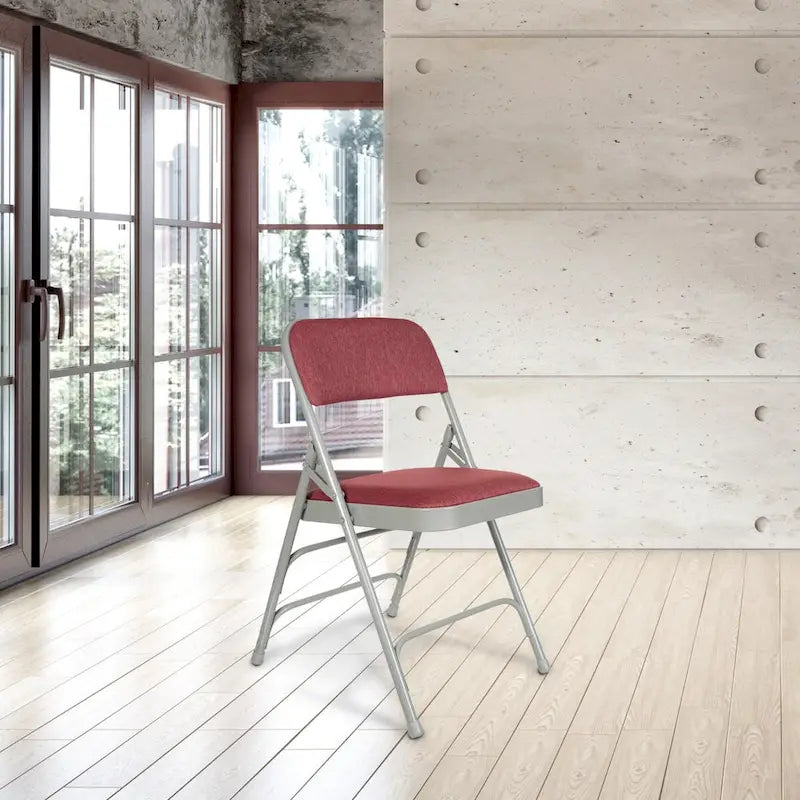 Hampden Furnishings Bernadine Collection Set of 4 Fabric Triple Brace Folding Chairs 20