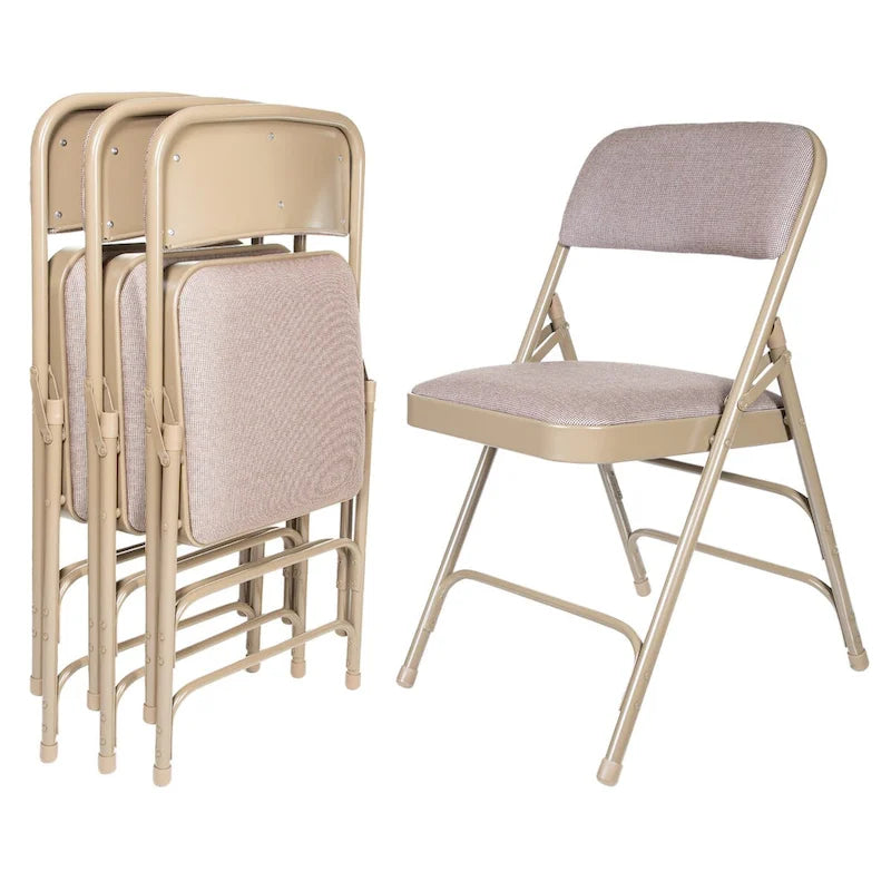 Hampden Furnishings Bernadine Collection Set of 4 Fabric Triple Brace Folding Chairs 21