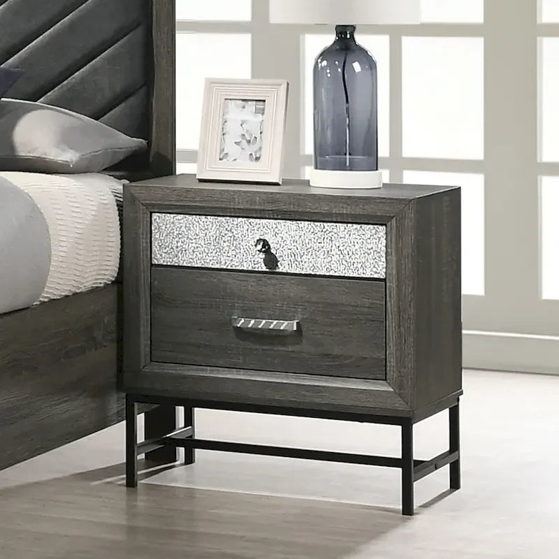 Contemporary Grey 6-Piece Platform Bedroom Set by Furniture of America - Heinisk Collection 4