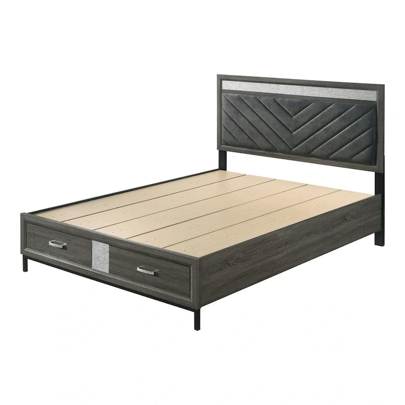 Contemporary Grey 6-Piece Platform Bedroom Set by Furniture of America - Heinisk Collection 11