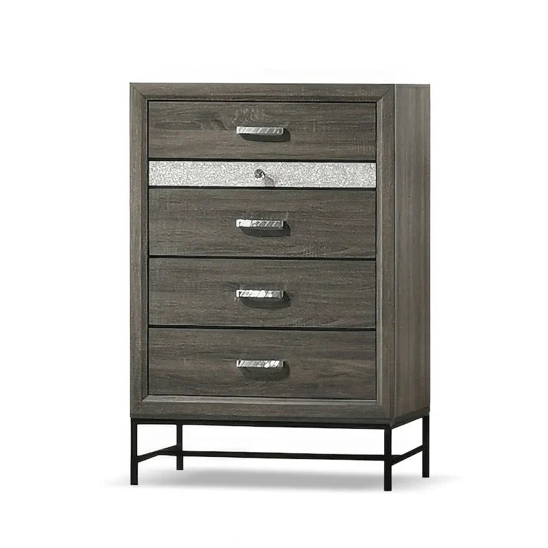 Contemporary Grey 6-Piece Platform Bedroom Set by Furniture of America - Heinisk Collection 14