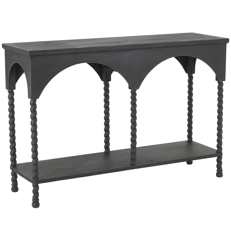 Console Table with Shelf and Arched Design 9