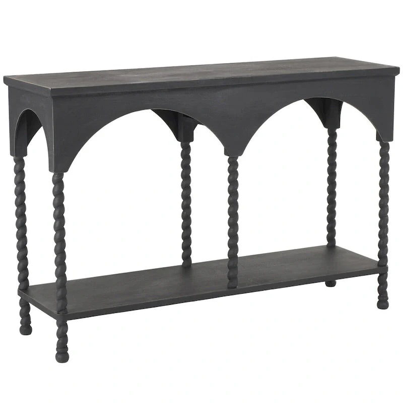 Console Table with Shelf and Arched Design