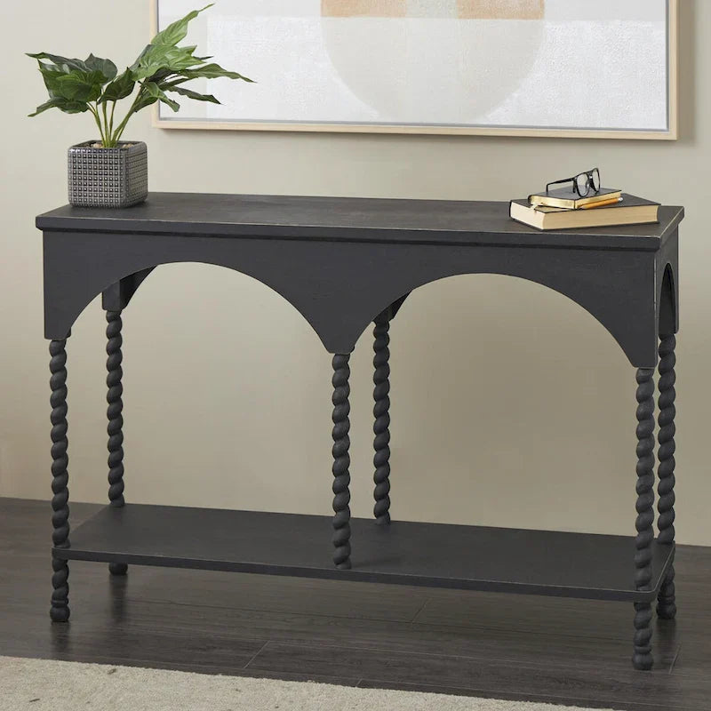 Console Table with Shelf and Arched Design
