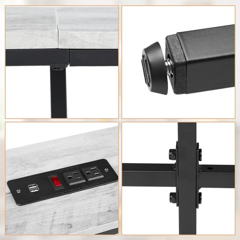 70.9-Inch Console Table with Dual Power Outlets and USB Ports - Slim Entryway and Sofa Table for Living Room 8