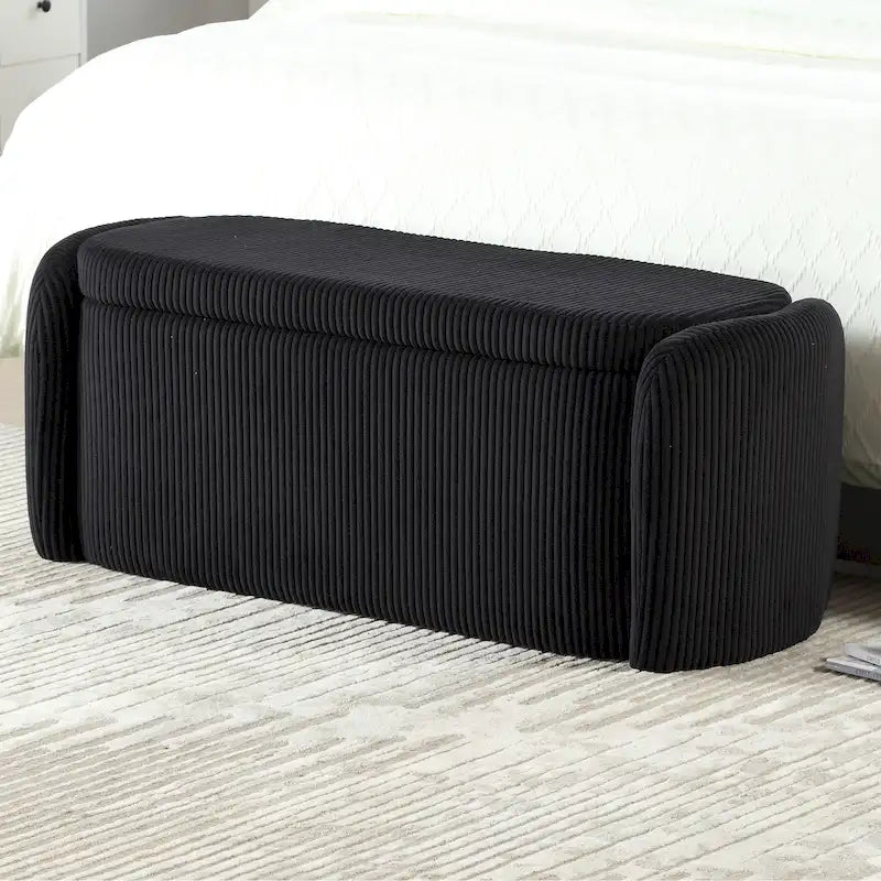 Upholstered Fabric Storage Ottoman for Entryway 39