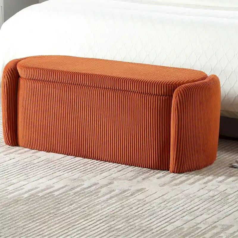 Upholstered Fabric Storage Ottoman for Entryway 40