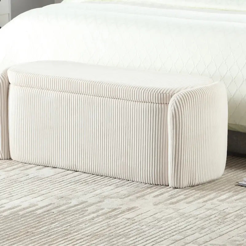 Upholstered Fabric Storage Ottoman for Entryway 41