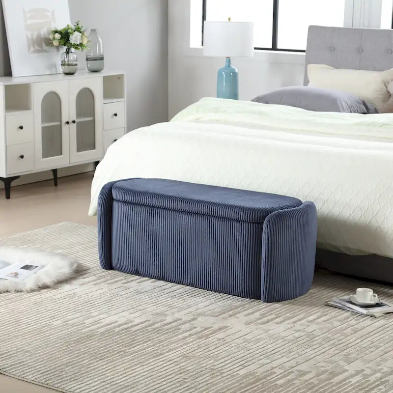 Upholstered Fabric Storage Ottoman for Entryway 42