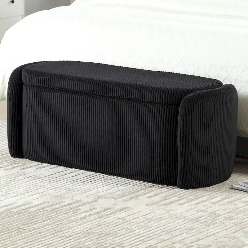 Upholstered Fabric Storage Ottoman for Entryway 2