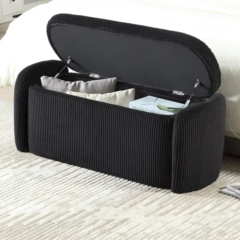 Upholstered Fabric Storage Ottoman for Entryway 3