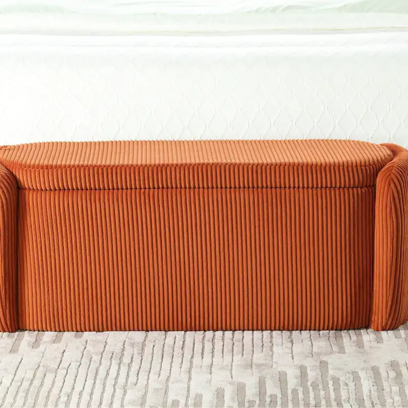 Upholstered Fabric Storage Ottoman for Entryway 12