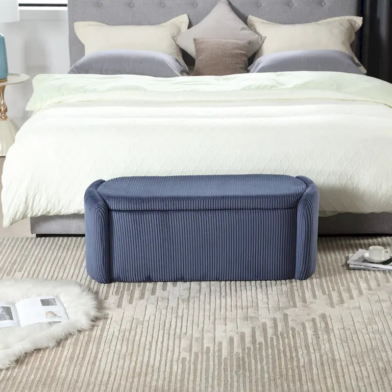 Upholstered Fabric Storage Ottoman for Entryway 13