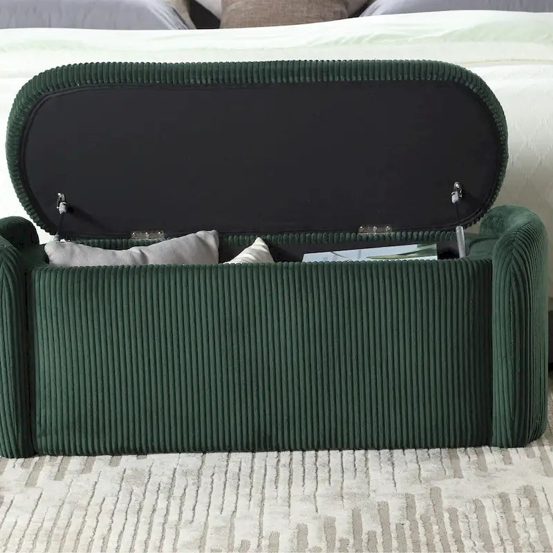 Upholstered Fabric Storage Ottoman for Entryway 17
