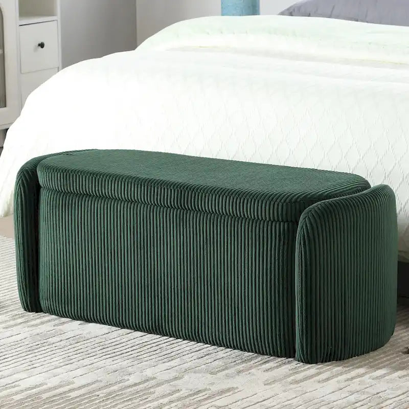 Upholstered Fabric Storage Ottoman for Entryway 18