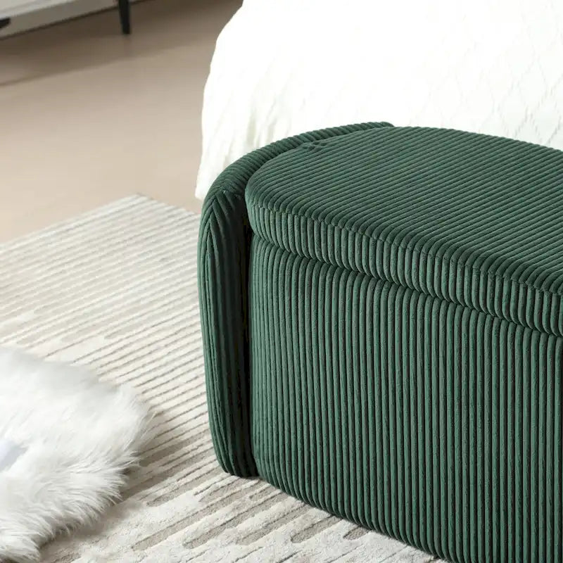 Upholstered Fabric Storage Ottoman for Entryway 19