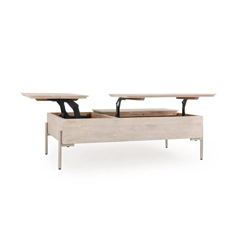 Rocklin White Mango Wood Lift-Top Coffee Table by Classic Home 2