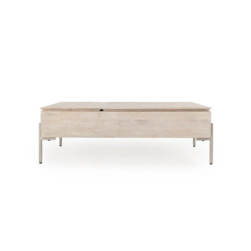 Rocklin White Mango Wood Lift-Top Coffee Table by Classic Home 3