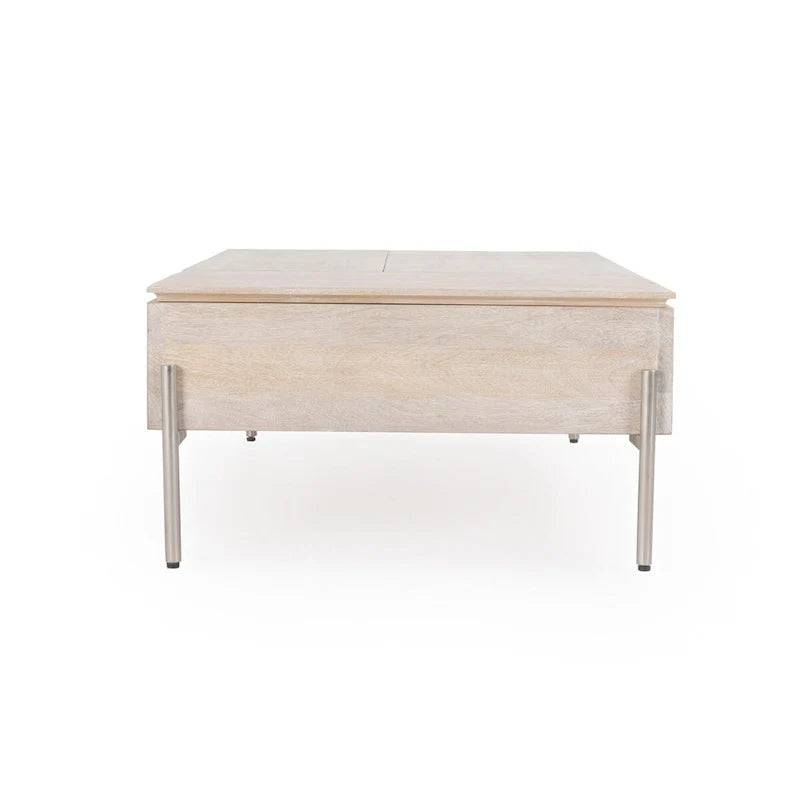 Rocklin White Mango Wood Lift-Top Coffee Table by Classic Home 4
