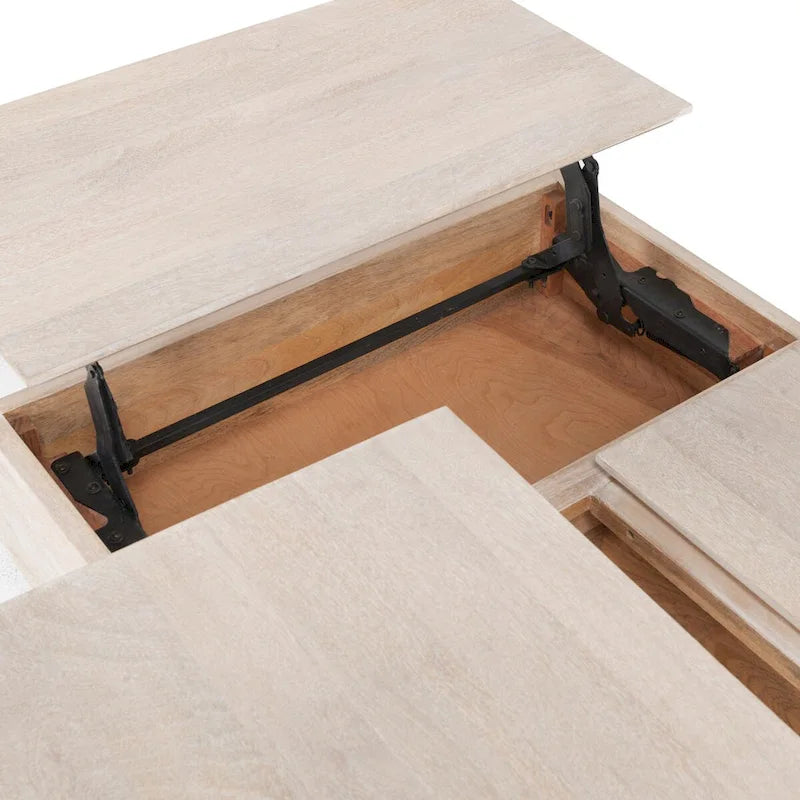 Rocklin White Mango Wood Lift-Top Coffee Table by Classic Home 5