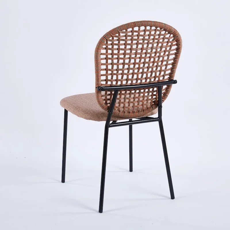 Set of 4 Upholstered Sennit Dining Chairs Featuring Sturdy Metal Legs 4