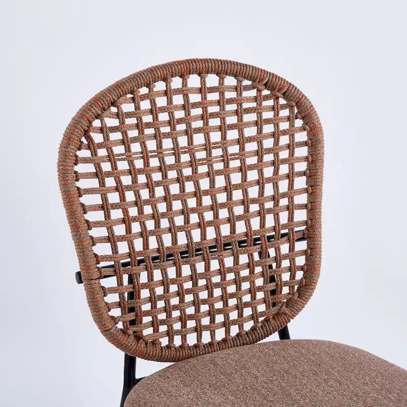 Set of 4 Upholstered Sennit Dining Chairs Featuring Sturdy Metal Legs 5