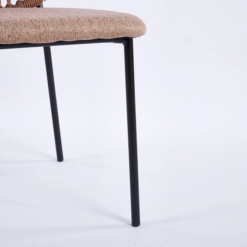 Set of 4 Upholstered Sennit Dining Chairs Featuring Sturdy Metal Legs 6