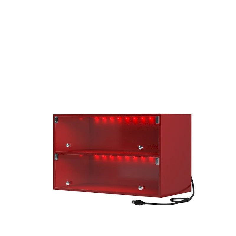 LED-Illuminated Glass Door Shoe Storage Cabinet for Sneakers 11