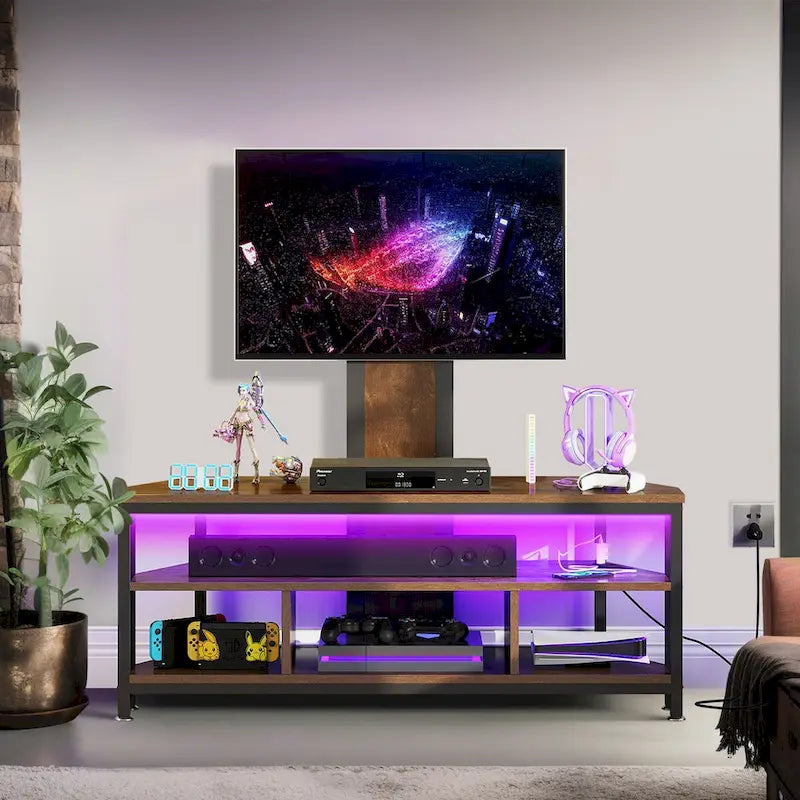 Moasis LED TV Stand with Mount, Power Outlet, and USB Port for TVs up to 70 inches 1