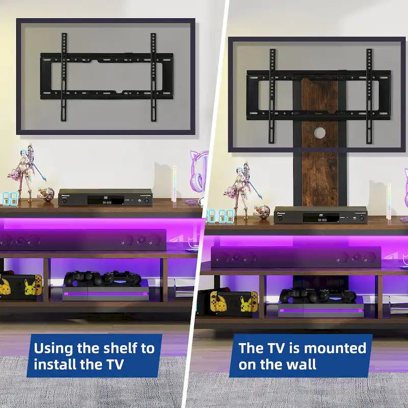 Moasis LED TV Stand with Mount, Power Outlet, and USB Port for TVs up to 70 inches 4