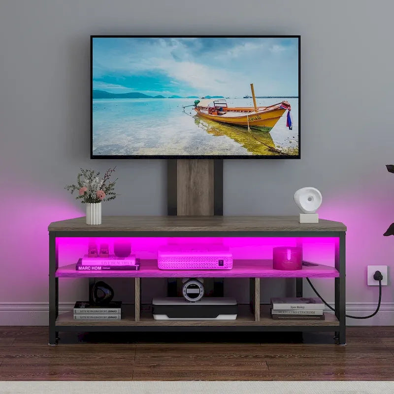 Moasis LED TV Stand with Mount, Power Outlet, and USB Port for TVs up to 70 inches 9
