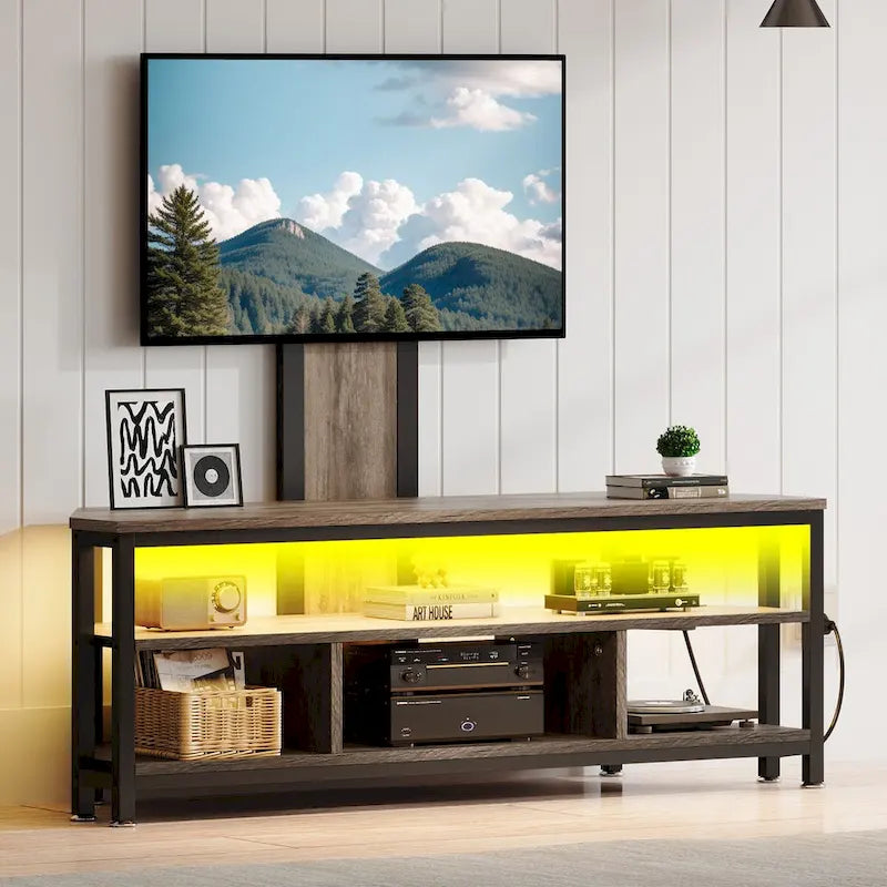 Moasis LED TV Stand with Mount, Power Outlet, and USB Port for TVs up to 70 inches 10