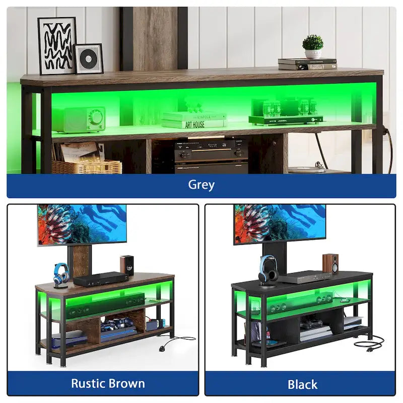 Moasis LED TV Stand with Mount, Power Outlet, and USB Port for TVs up to 70 inches 13