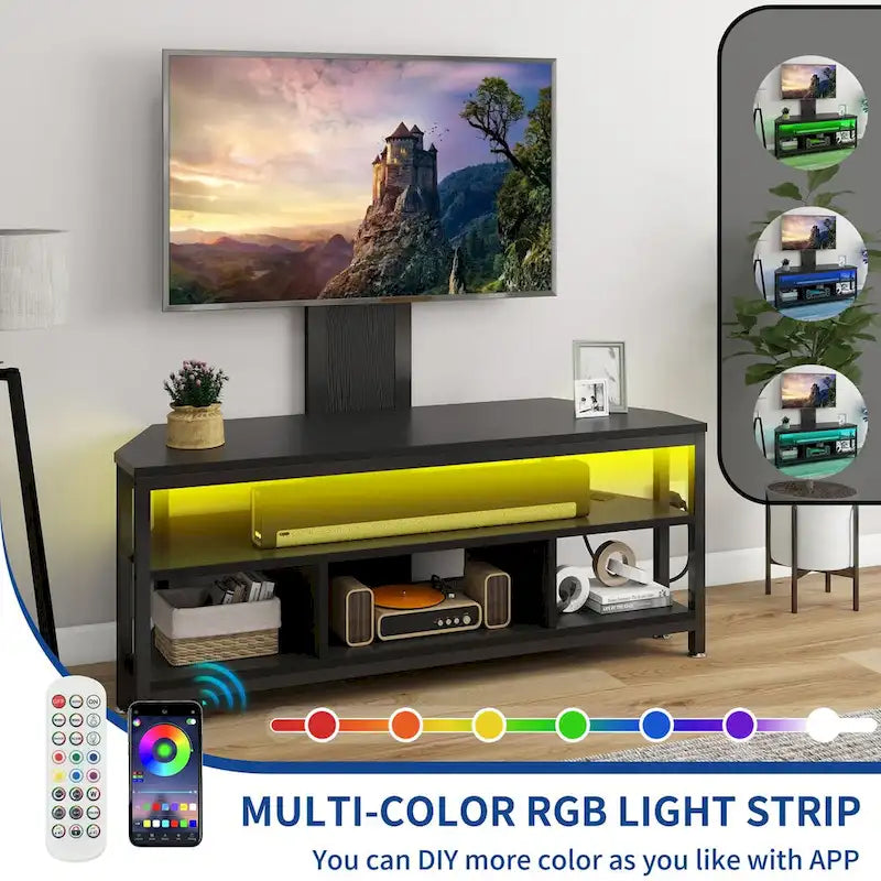 Moasis LED TV Stand with Mount, Power Outlet, and USB Port for TVs up to 70 inches 19
