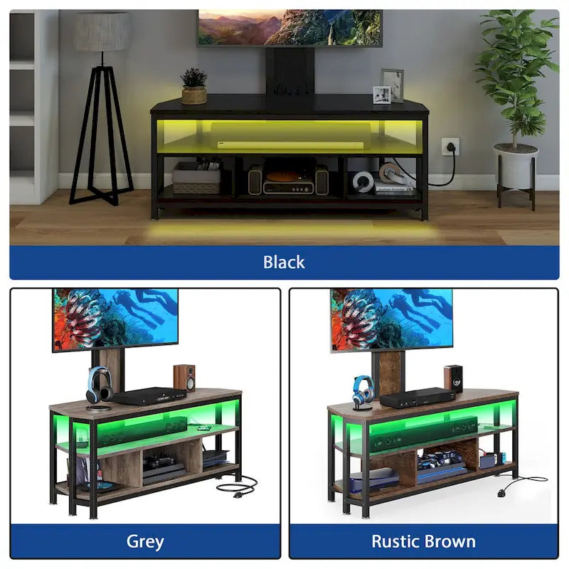 Moasis LED TV Stand with Mount, Power Outlet, and USB Port for TVs up to 70 inches 21