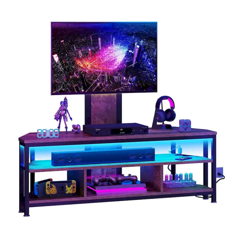 Moasis LED TV Stand with Mount, Power Outlet, and USB Port for TVs up to 70 inches 24