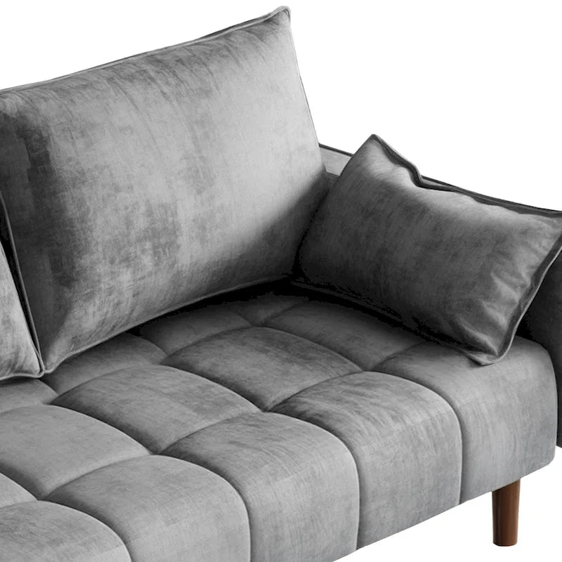 Moasis 56-Inch Velvet Tufted Loveseat Sofa with Button-Detail Seat and Convenient Side Storage Pocket 23