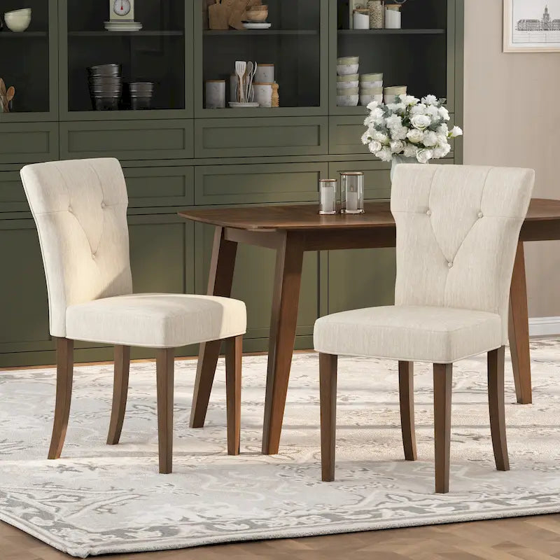 Set of 2 Chastin Farmhouse Upholstered Dining Chairs in Rubberwood by Christopher Knight Home 16