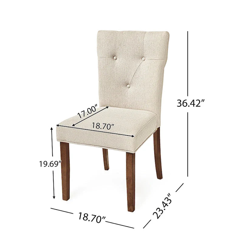 Set of 2 Chastin Farmhouse Upholstered Dining Chairs in Rubberwood by Christopher Knight Home 15