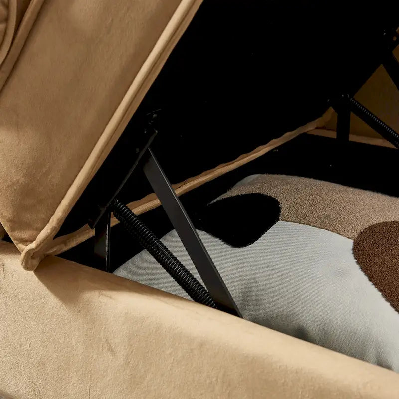 Contemporary Velvet Chaise Lounge Chair with Storage 8