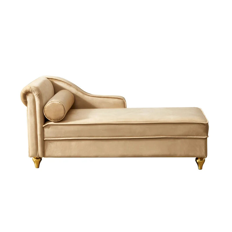 Contemporary Velvet Chaise Lounge Chair with Storage 11