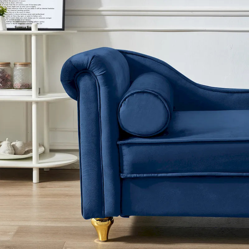 Contemporary Velvet Chaise Lounge Chair with Storage 19