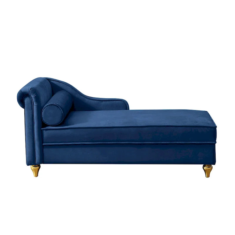 Contemporary Velvet Chaise Lounge Chair with Storage 21