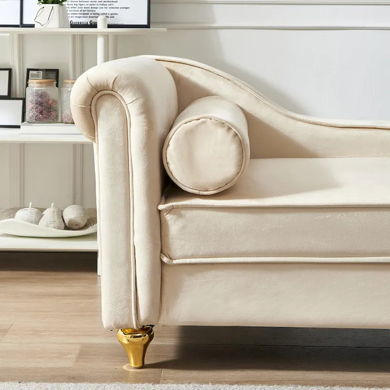 Contemporary Velvet Chaise Lounge Chair with Storage 29