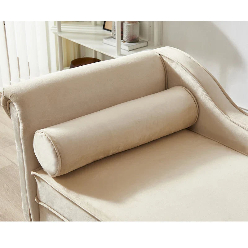 Contemporary Velvet Chaise Lounge Chair with Storage 31
