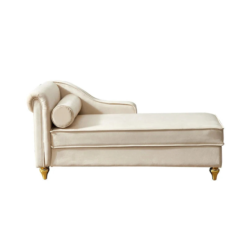 Contemporary Velvet Chaise Lounge Chair with Storage 35