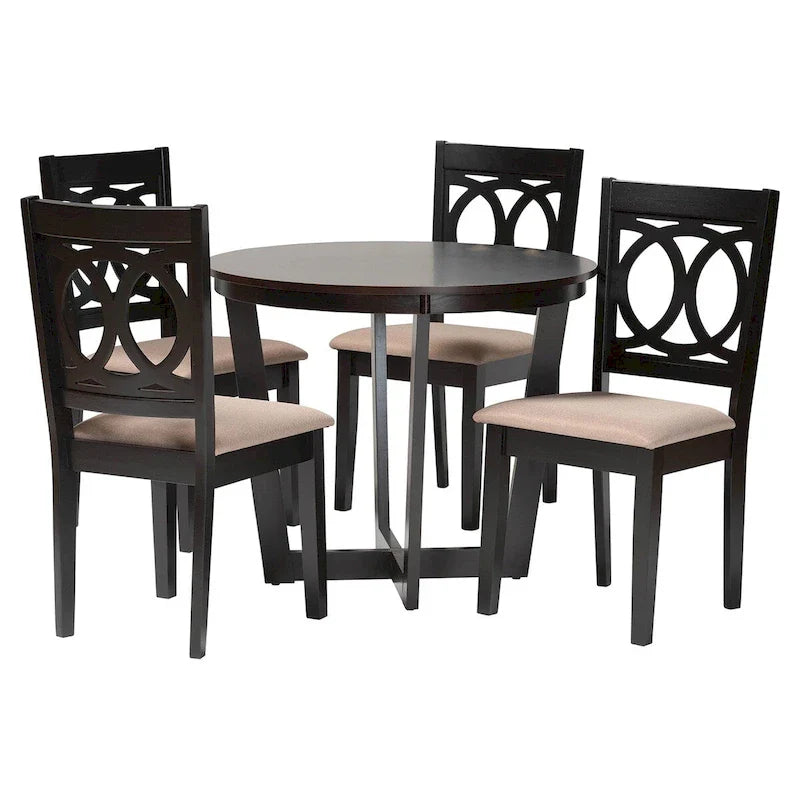Kara Contemporary 5-Piece Wooden Dining Set 14