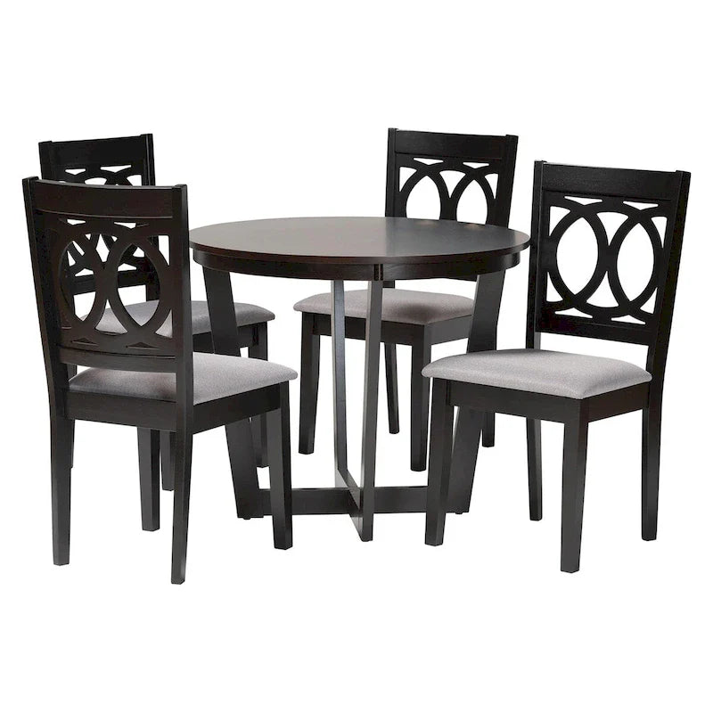 Kara Contemporary 5-Piece Wooden Dining Set 15