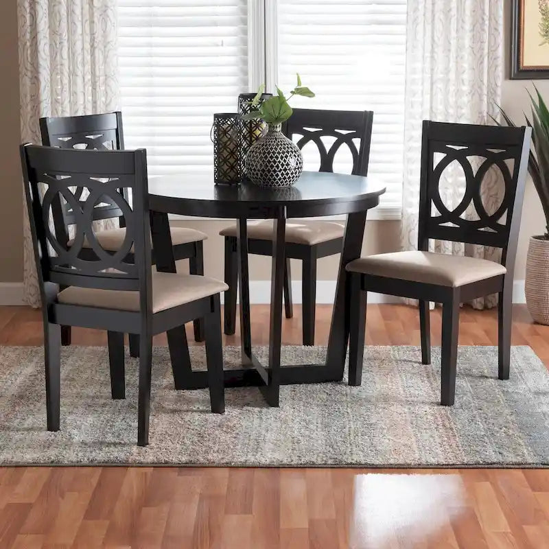 Kara Contemporary 5-Piece Wooden Dining Set 1
